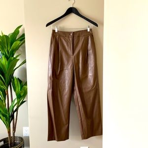 NWOT VEGAN LEATHER Wide leg pant
